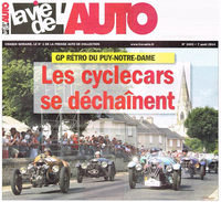 Les tricyclecars à la une de LVA pour le Grand Prix Rétro du Puy Notre Dame 2014